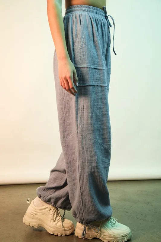 VERY J Wide Leg Gauze Solid Pants-Pants-Trendsi-[option4]-[option5]-[option6]-[option7]-[option8]-Shop-Boutique-Clothing-for-Women-Online
