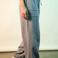 VERY J Wide Leg Gauze Solid Pants-Pants-Trendsi-[option4]-[option5]-[option6]-[option7]-[option8]-Shop-Boutique-Clothing-for-Women-Online