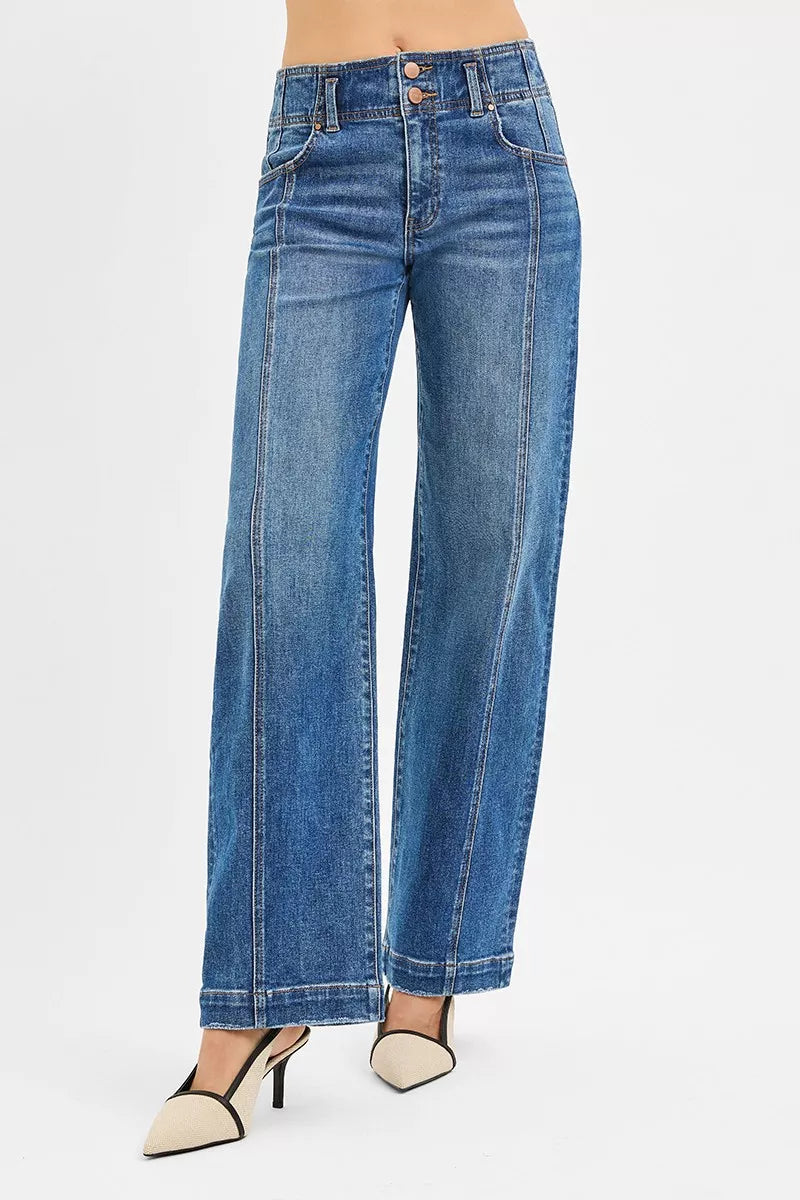 RISEN Mid Rise Fit Wide Baggy Jeans-Jeans-Trendsi-[option4]-[option5]-[option6]-[option7]-[option8]-Shop-Boutique-Clothing-for-Women-Online