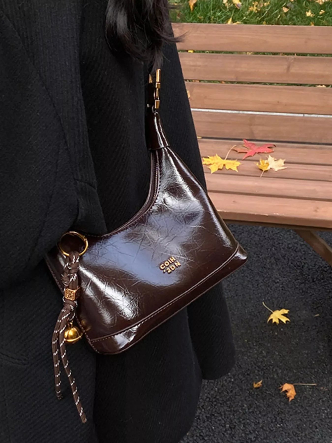 Leather Crossbody Bag with Charm-handbag-Trendsi-[option4]-[option5]-[option6]-[option7]-[option8]-Shop-Boutique-Clothing-for-Women-Online