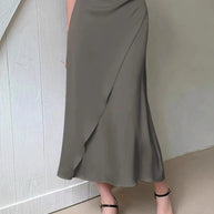 Asymmetric Wrap Midi Skirt with Fluted Hem-Skirts-Trendsi-Army Green-S-[option4]-[option5]-[option6]-[option7]-[option8]-Shop-Boutique-Clothing-for-Women-Online
