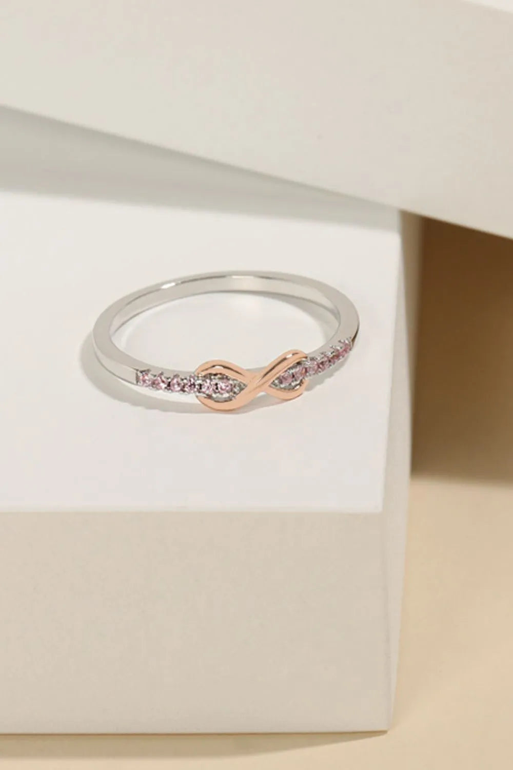 925 Sterling Silver Inlaid Zircon Infinity Symbol Ring-RINGS-Trendsi-Rose Gold-5-[option4]-[option5]-[option6]-[option7]-[option8]-Shop-Boutique-Clothing-for-Women-Online