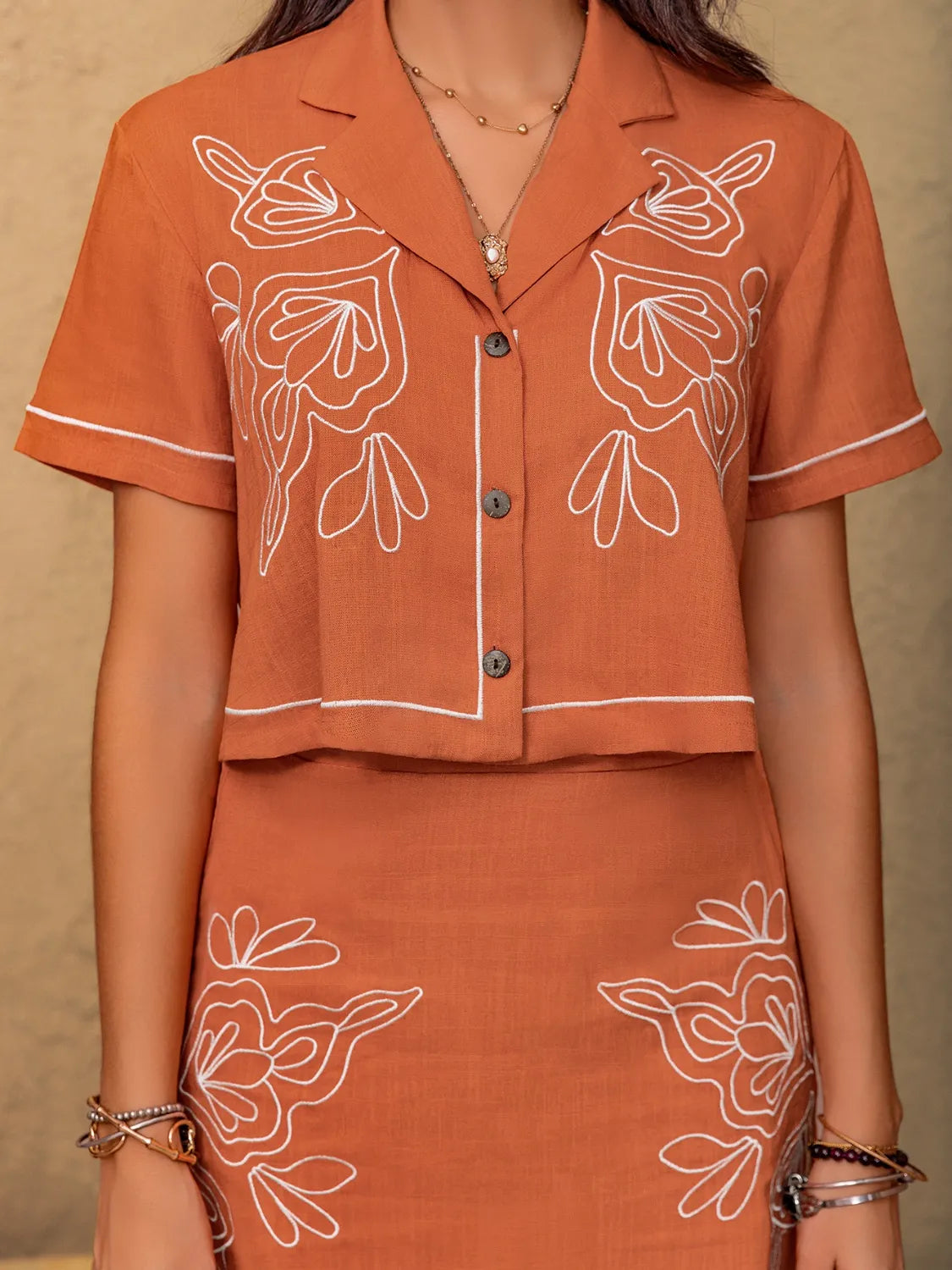 Embroidered Short Sleeve Top and Mini Skirt Set-Sets-Trendsi-[option4]-[option5]-[option6]-[option7]-[option8]-Shop-Boutique-Clothing-for-Women-Online
