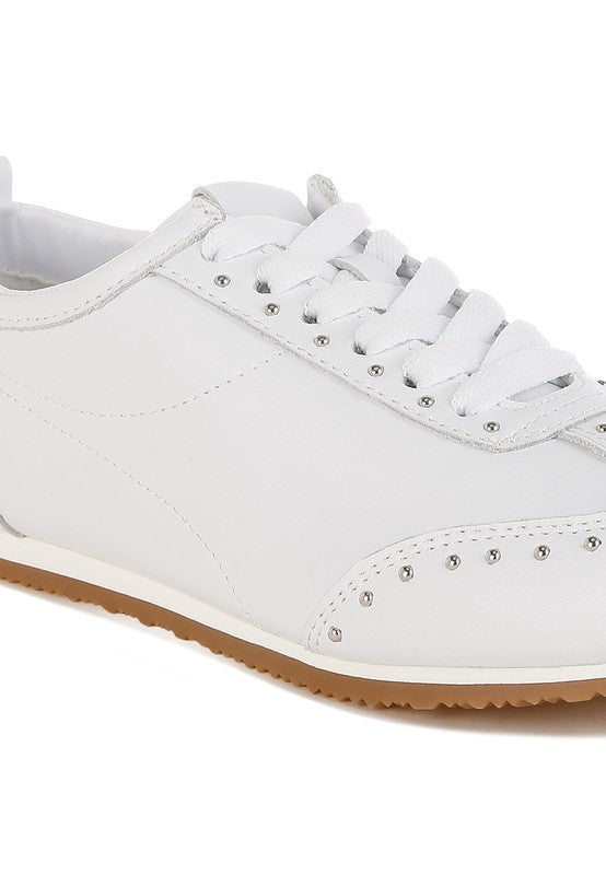 Odaya Studded Real Soft Leather Sneakers-Rag Company-[option4]-[option5]-[option6]-[option7]-[option8]-Shop-Boutique-Clothing-for-Women-Online