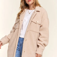 And The Why Teddy Sherpa Button Down Curved Hem Shacket-Womens Outerwear/Shacket-Trendsi-Natural-S-[option4]-[option5]-[option6]-[option7]-[option8]-Shop-Boutique-Clothing-for-Women-Online