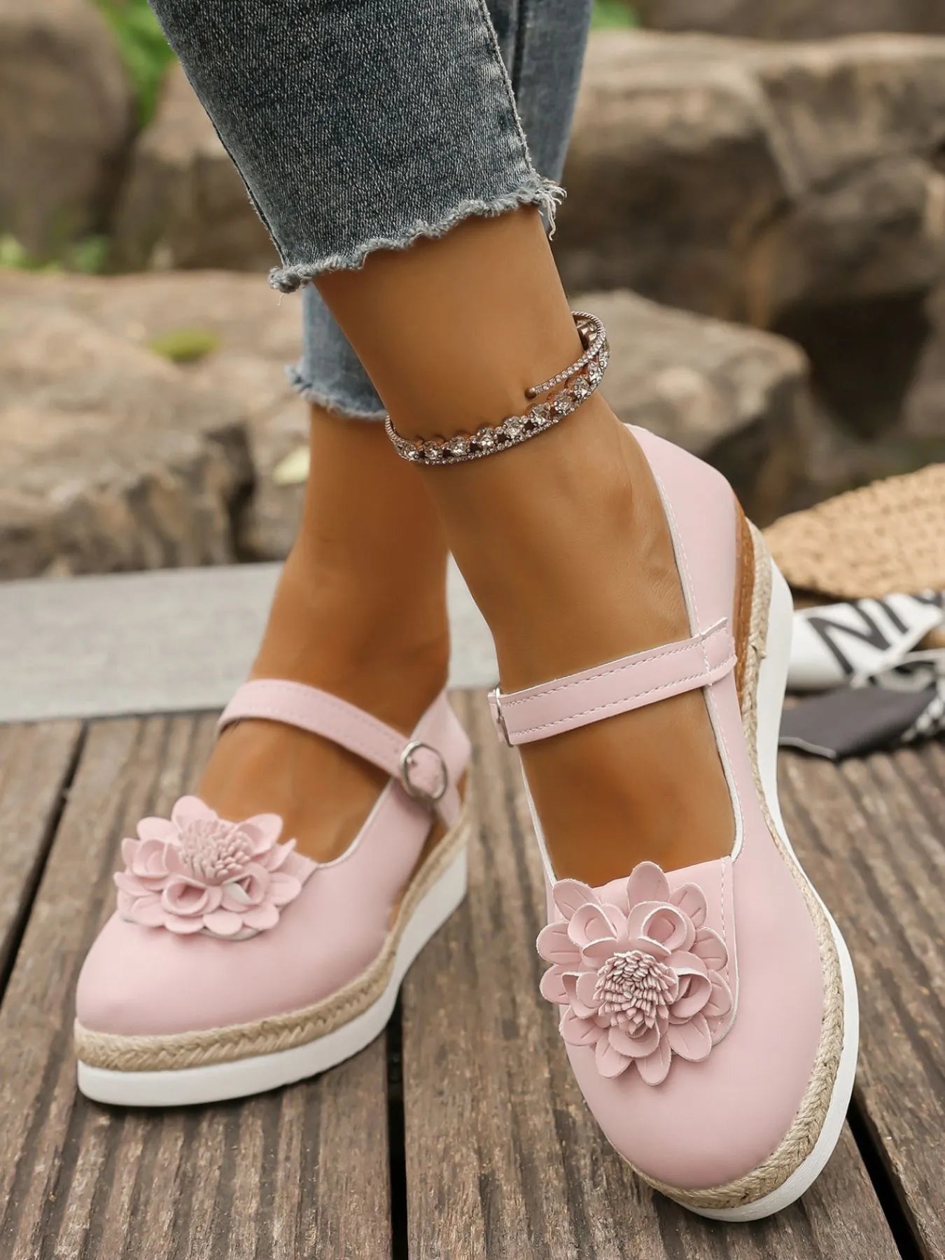 Flower Embellished Mary Jane Loafers-loafers-Trendsi-Pink-36-[option4]-[option5]-[option6]-[option7]-[option8]-Shop-Boutique-Clothing-for-Women-Online