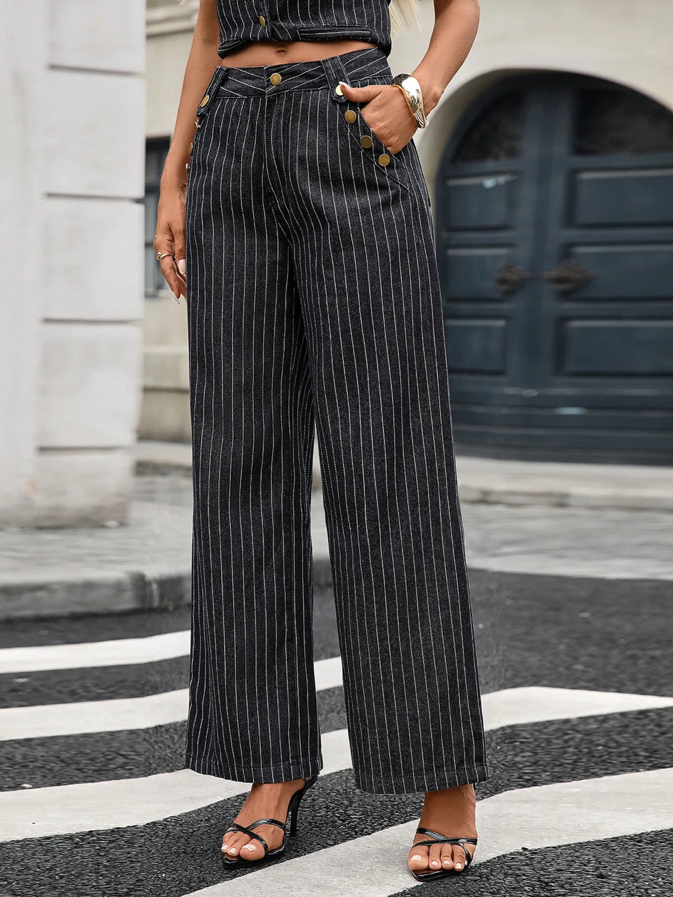 Striped Button Down Tank and Pants Denim Set-DENIM-Trendsi-[option4]-[option5]-[option6]-[option7]-[option8]-Shop-Boutique-Clothing-for-Women-Online