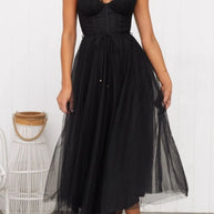 Sweetheart Neck Tulle Midi Dress-Dresses-Trendsi-[option4]-[option5]-[option6]-[option7]-[option8]-Shop-Boutique-Clothing-for-Women-Online