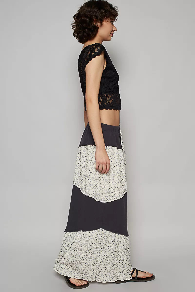 POL Contrast Floral Drawstring Wide Leg Pants-Pants-Trendsi-[option4]-[option5]-[option6]-[option7]-[option8]-Shop-Boutique-Clothing-for-Women-Online