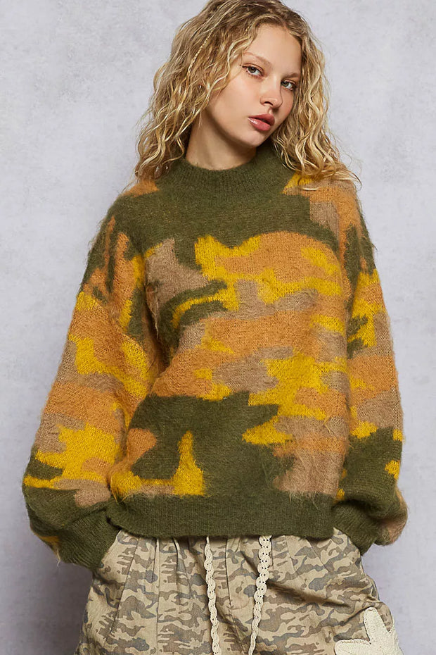 POL Mock Neck Abstract Colorblock Pattern Sweater-Sweaters-Trendsi-OLIVE MULTI-S-[option4]-[option5]-[option6]-[option7]-[option8]-Shop-Boutique-Clothing-for-Women-Online