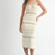 MABLE Contrast Striped Crochet Knit Midi Dress-Dresses-Trendsi-LT TAUPE-S-[option4]-[option5]-[option6]-[option7]-[option8]-Shop-Boutique-Clothing-for-Women-Online