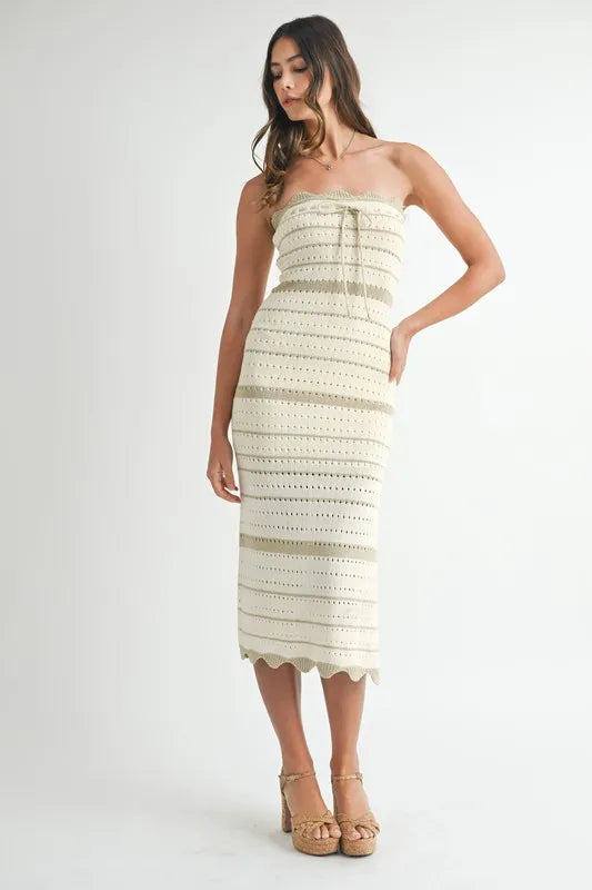 MABLE Contrast Striped Crochet Knit Midi Dress-Dresses-Trendsi-LT TAUPE-S-[option4]-[option5]-[option6]-[option7]-[option8]-Shop-Boutique-Clothing-for-Women-Online