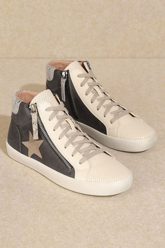 Star, High Top, Sneakers-Let's See Style-GREY BEIGE-6-[option4]-[option5]-[option6]-[option7]-[option8]-Shop-Boutique-Clothing-for-Women-Online