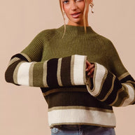 SO ME Multi Color Striped Mock Neck Sweater-Sweaters-Trendsi-[option4]-[option5]-[option6]-[option7]-[option8]-Shop-Boutique-Clothing-for-Women-Online