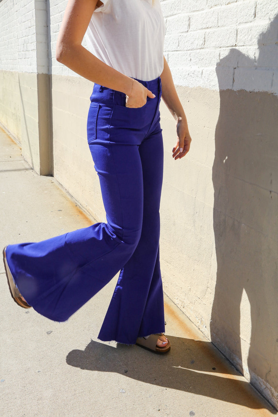Zenana All You Need Sapphire High Waist Flare Leg Denim Jeans-Zenana-[option4]-[option5]-[option6]-[option7]-[option8]-Shop-Boutique-Clothing-for-Women-Online