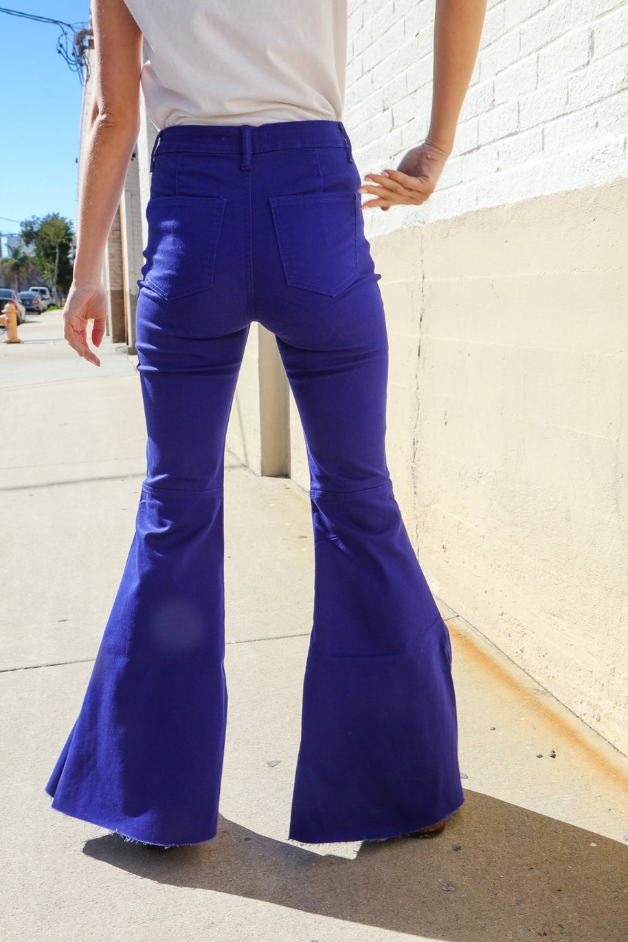Zenana All You Need Sapphire High Waist Flare Leg Denim Jeans-Zenana-[option4]-[option5]-[option6]-[option7]-[option8]-Shop-Boutique-Clothing-for-Women-Online