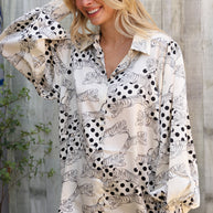 Dazzle in Ivory Satin Button-Down Collared Long Sleeve Bouse-First Love-[option4]-[option5]-[option6]-[option7]-[option8]-Shop-Boutique-Clothing-for-Women-Online