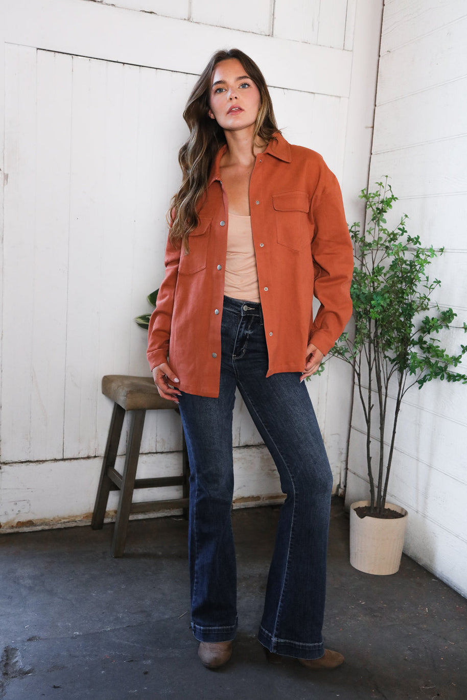 Peaceful Threads Burnt Orange Jacket-And The Why-[option4]-[option5]-[option6]-[option7]-[option8]-Shop-Boutique-Clothing-for-Women-Online