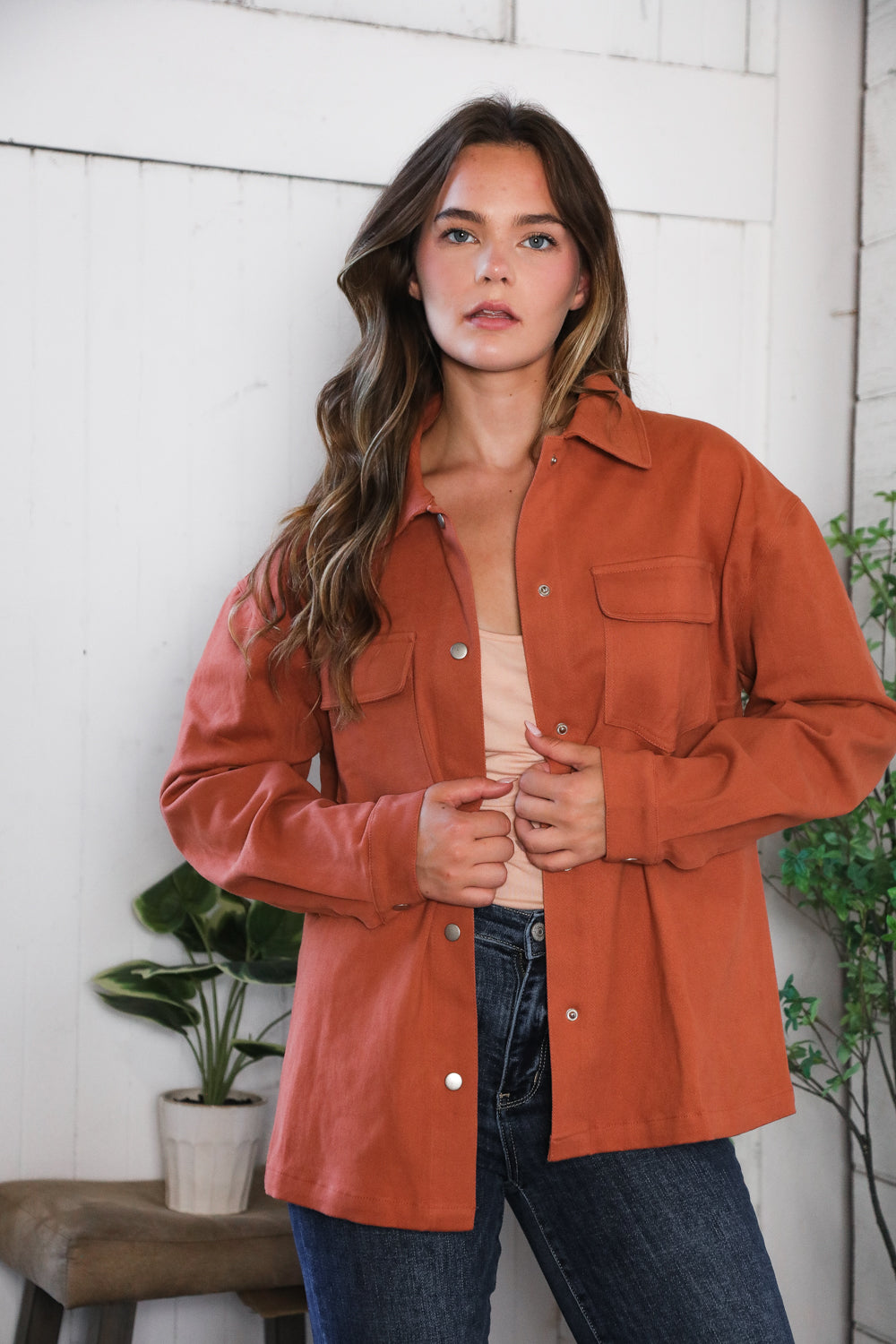 Peaceful Threads Burnt Orange Jacket-And The Why-[option4]-[option5]-[option6]-[option7]-[option8]-Shop-Boutique-Clothing-for-Women-Online