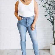 Judy Blue Justine High Rise Control Top Contrast Wash Skinny Jeans-Womens-Ave Shops-[option4]-[option5]-[option6]-[option7]-[option8]-Shop-Boutique-Clothing-for-Women-Online