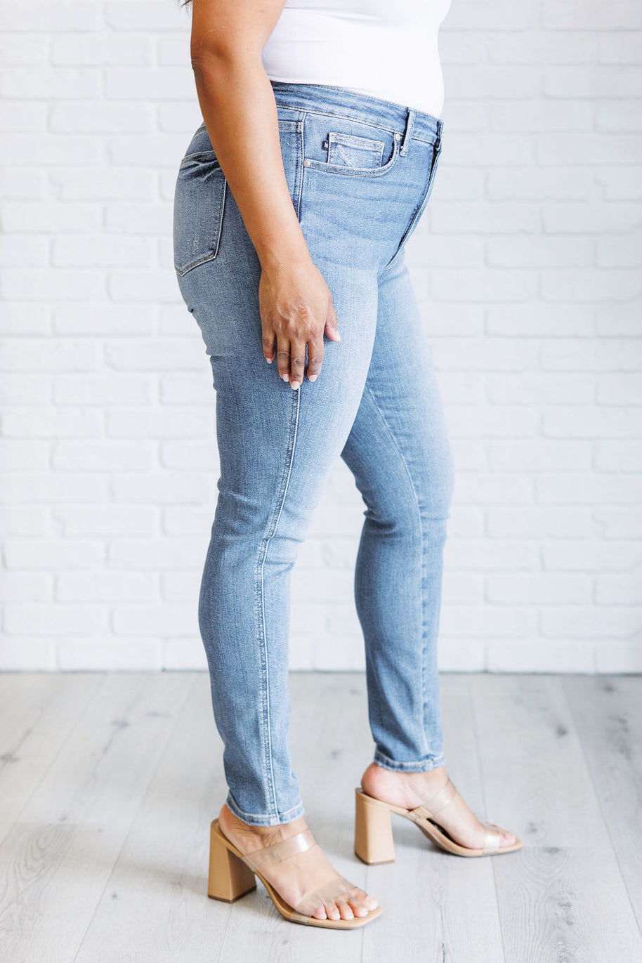 Judy Blue Justine High Rise Control Top Contrast Wash Skinny Jeans-Womens-Ave Shops-[option4]-[option5]-[option6]-[option7]-[option8]-Shop-Boutique-Clothing-for-Women-Online