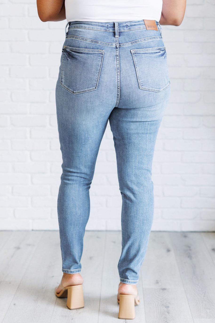 Judy Blue Justine High Rise Control Top Contrast Wash Skinny Jeans-Womens-Ave Shops-[option4]-[option5]-[option6]-[option7]-[option8]-Shop-Boutique-Clothing-for-Women-Online