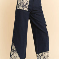 Davi & Dani Lace Applique Wide Leg Jeans-Jeans-Trendsi-[option4]-[option5]-[option6]-[option7]-[option8]-Shop-Boutique-Clothing-for-Women-Online