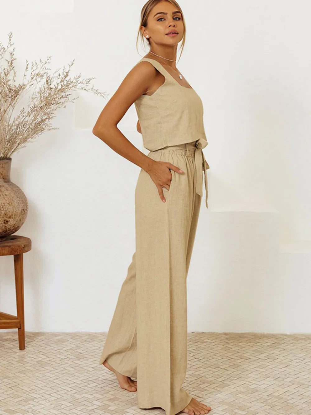 Square Neck Sleeveless Top and Pants Set-Sets-Trendsi-[option4]-[option5]-[option6]-[option7]-[option8]-Shop-Boutique-Clothing-for-Women-Online