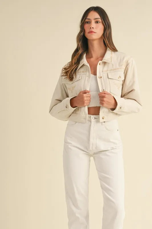 MABLE Embroidered Quilted Cropped Jacket-Coats & Jackets-Trendsi-[option4]-[option5]-[option6]-[option7]-[option8]-Shop-Boutique-Clothing-for-Women-Online