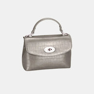 David Jones Texture PU Leather Handbag-Bags-Trendsi-D.Silver-One Size-[option4]-[option5]-[option6]-[option7]-[option8]-Shop-Boutique-Clothing-for-Women-Online