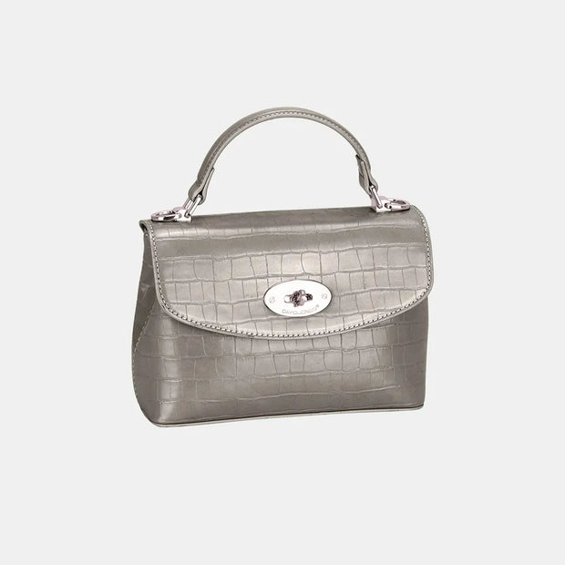 David Jones Texture PU Leather Handbag-Bags-Trendsi-D.Silver-One Size-[option4]-[option5]-[option6]-[option7]-[option8]-Shop-Boutique-Clothing-for-Women-Online