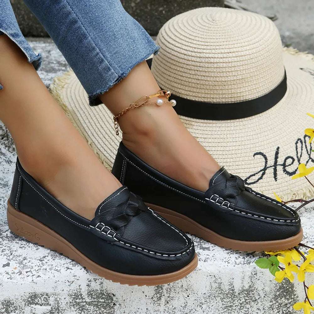Weave Wedge Heeled Loafers-Shoes-Trendsi-[option4]-[option5]-[option6]-[option7]-[option8]-Shop-Boutique-Clothing-for-Women-Online