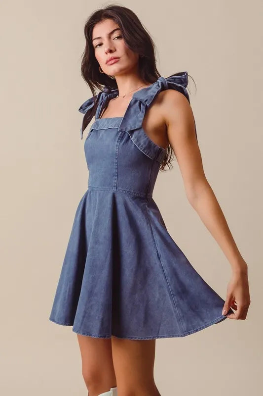 SO ME Fit and Flare Washed Gameday Dress-Dresses-Trendsi-[option4]-[option5]-[option6]-[option7]-[option8]-Shop-Boutique-Clothing-for-Women-Online