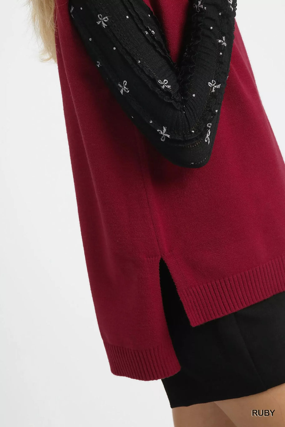 Umgee High-Low Turtleneck Sleeveless Sweater Top-sweater-Trendsi-[option4]-[option5]-[option6]-[option7]-[option8]-Shop-Boutique-Clothing-for-Women-Online