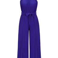 Cutout Tied Pleated Sleeveless Jumpsuit-Sets-Trendsi-Dark Blue-S-[option4]-[option5]-[option6]-[option7]-[option8]-Shop-Boutique-Clothing-for-Women-Online