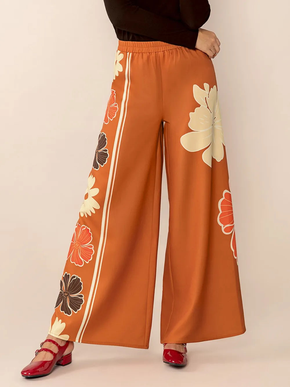 Printed Elastic Waist Wide Leg Pants-Pants-Trendsi-Tangerine-S-[option4]-[option5]-[option6]-[option7]-[option8]-Shop-Boutique-Clothing-for-Women-Online