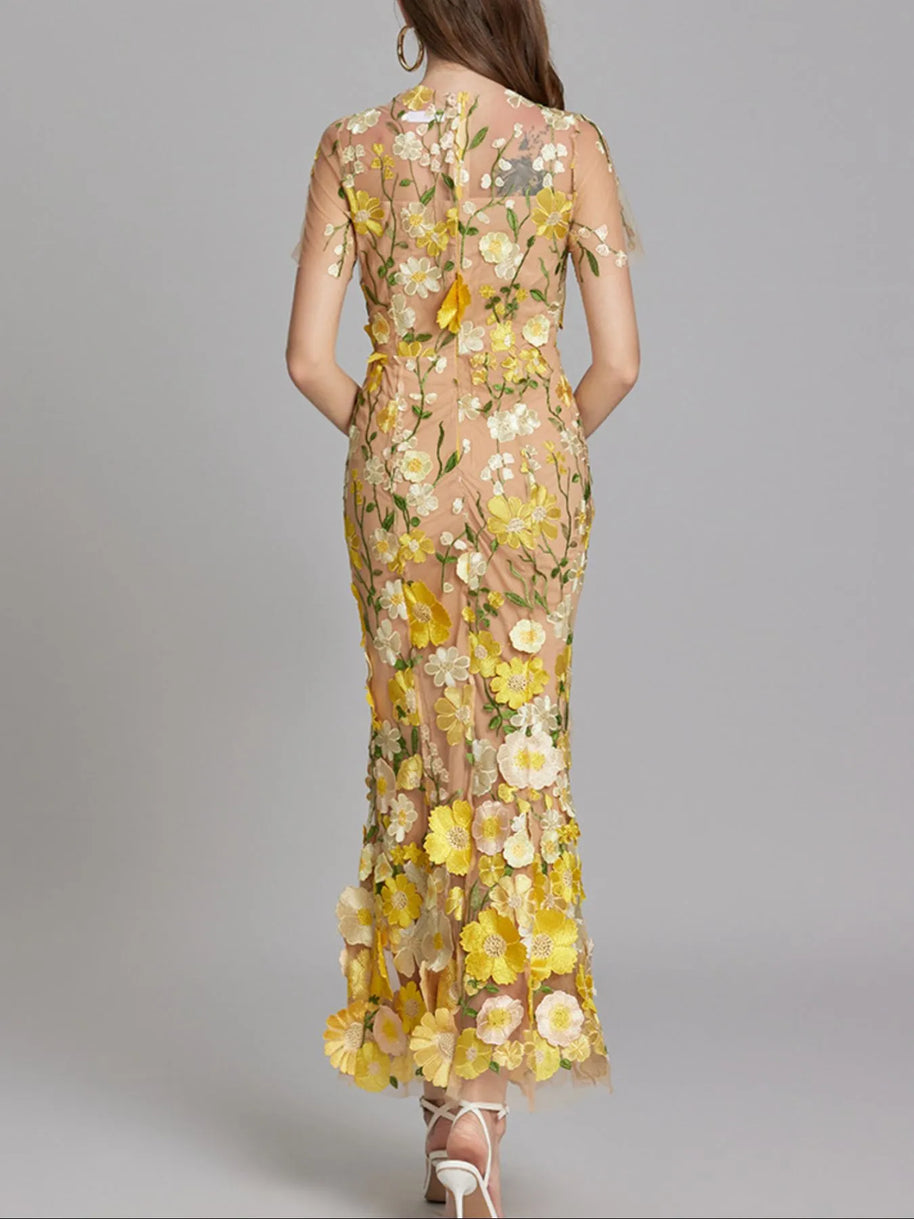Floral Embroidered Mesh Overlay Maxi Dress-Dresses-Trendsi-[option4]-[option5]-[option6]-[option7]-[option8]-Shop-Boutique-Clothing-for-Women-Online