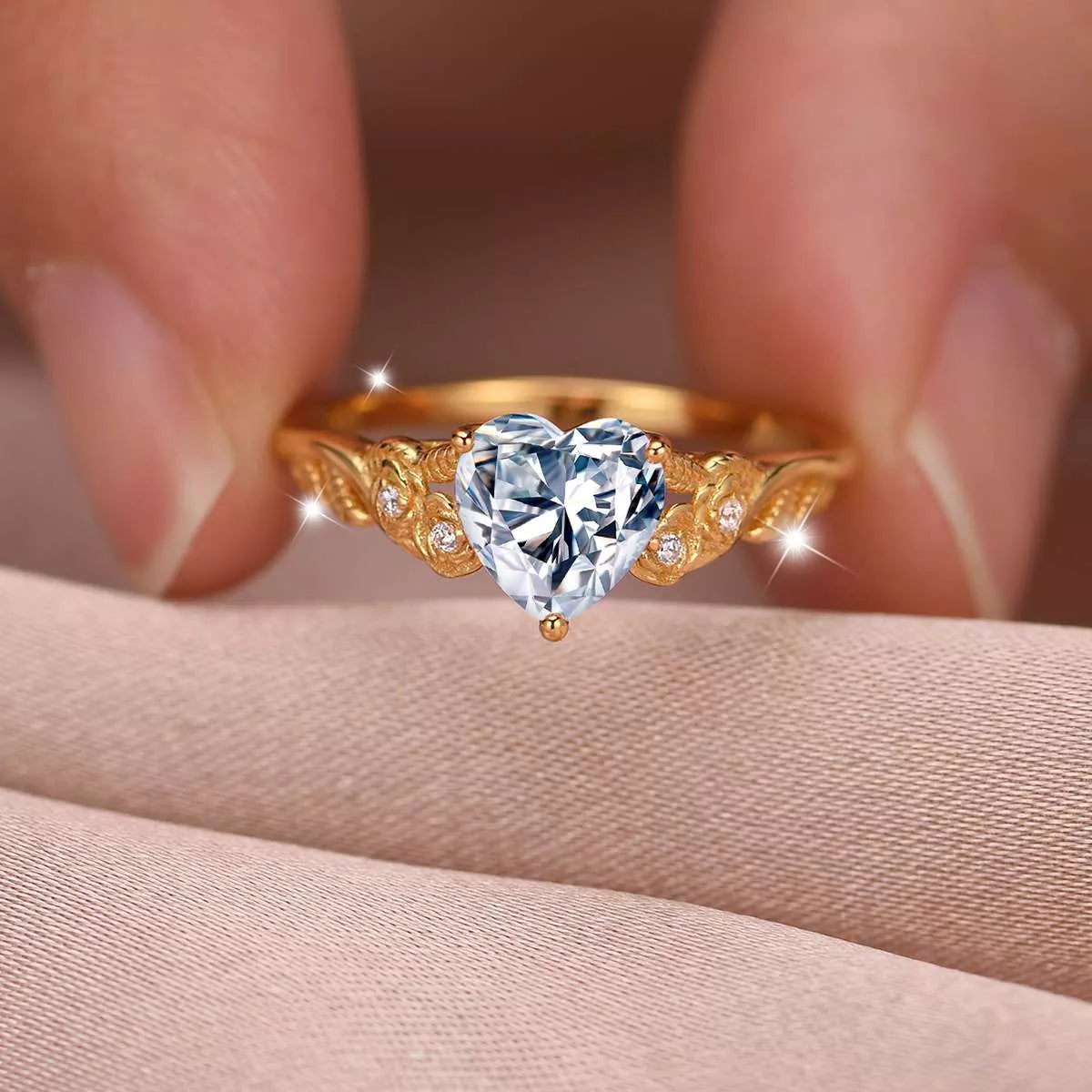 1.5 Carat Moissanite 925 Sterling Silver Heart Ring-RINGS-Trendsi-Gold-6-[option4]-[option5]-[option6]-[option7]-[option8]-Shop-Boutique-Clothing-for-Women-Online