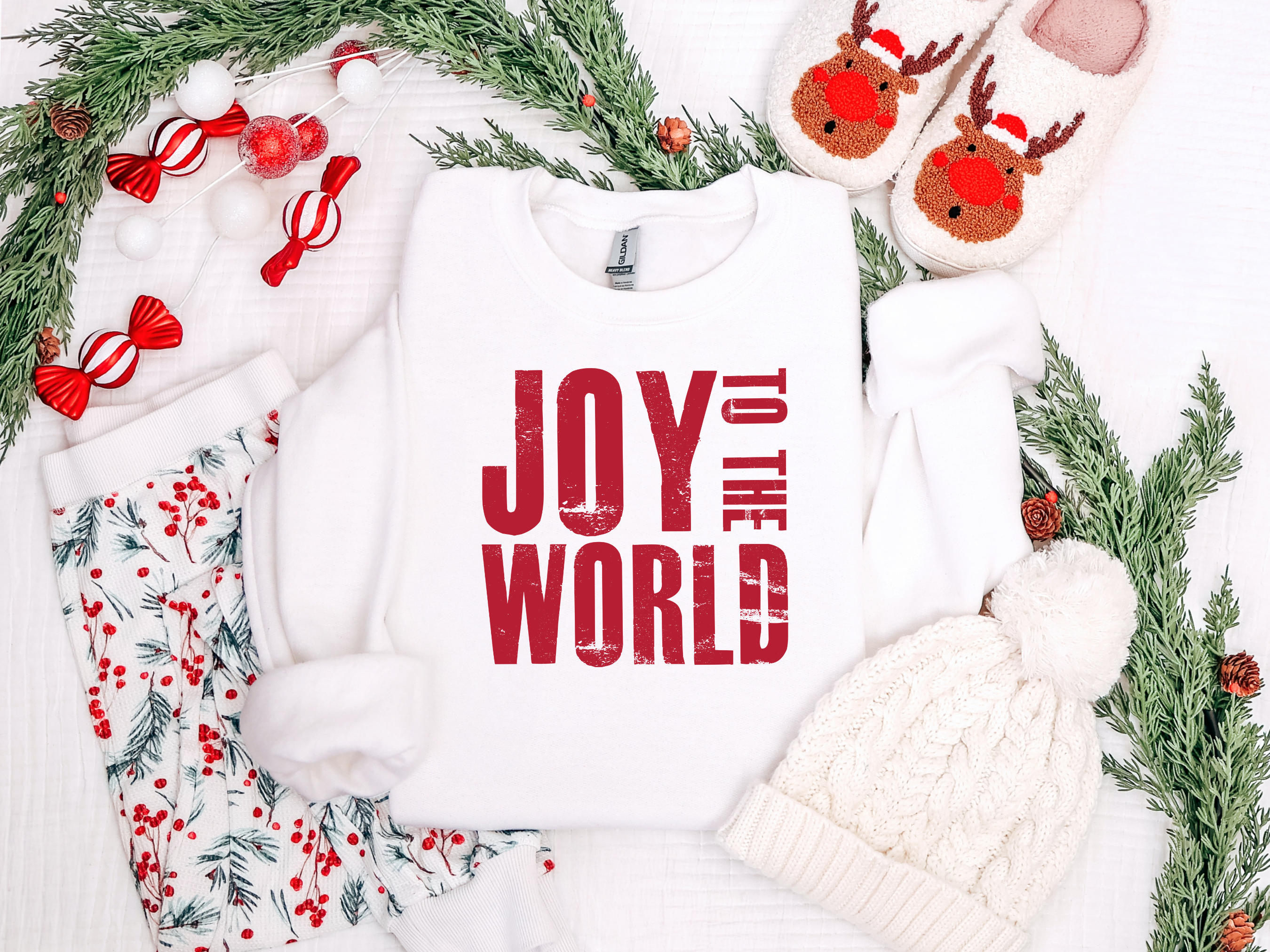 Joy to the World Red Graphic Tee and Sweatshirt-Womens-Ave Shops-[option4]-[option5]-[option6]-[option7]-[option8]-Shop-Boutique-Clothing-for-Women-Online