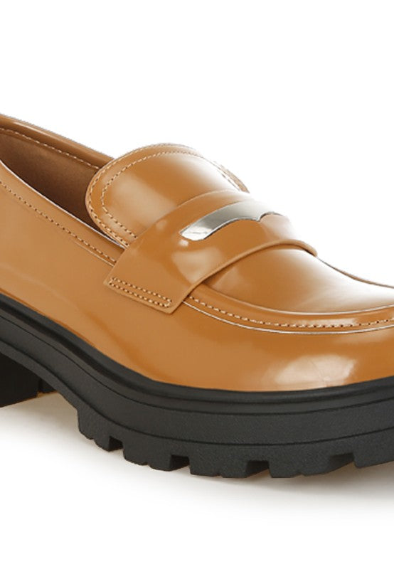 Gleam Stride Faux Leather Chunky Loafers-Rag Company-[option4]-[option5]-[option6]-[option7]-[option8]-Shop-Boutique-Clothing-for-Women-Online