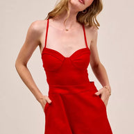 SO ME Fitted Open Back Game Day Romper with Lace Up Deta-Jumpsuits & Rompers-Trendsi-[option4]-[option5]-[option6]-[option7]-[option8]-Shop-Boutique-Clothing-for-Women-Online