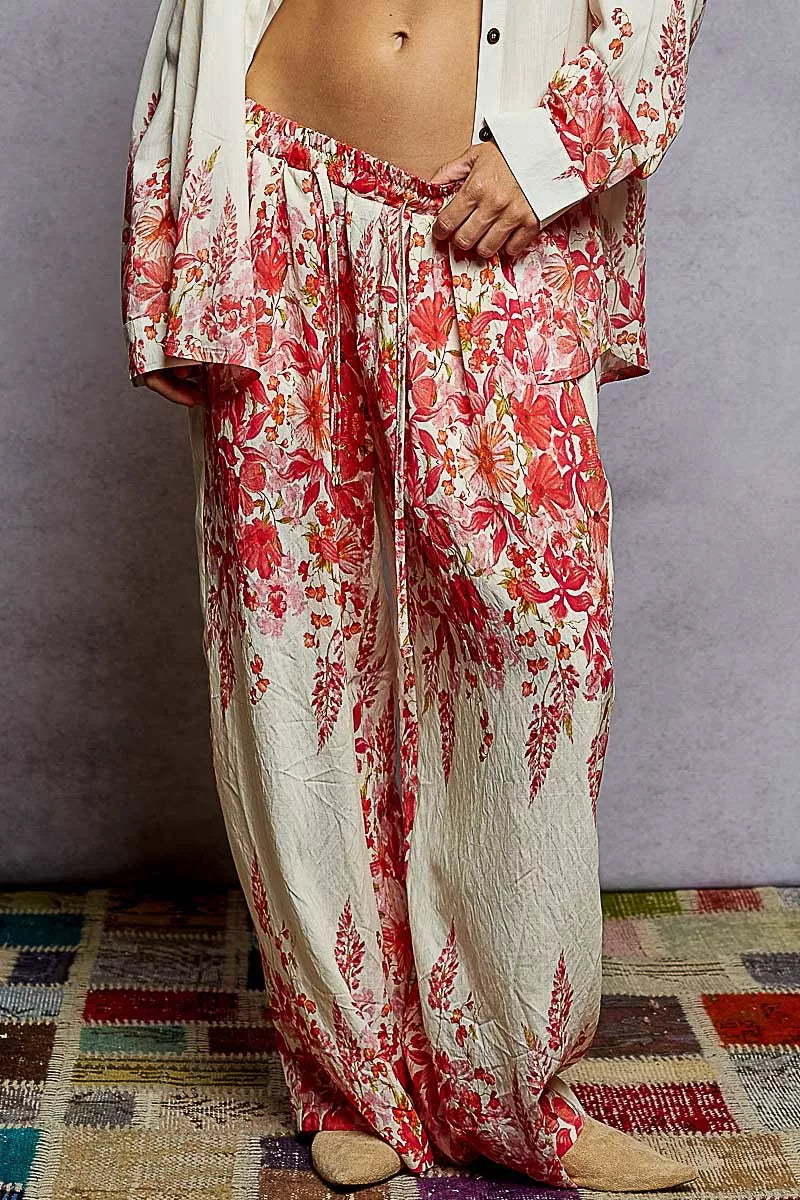 POL Floral Printed Woven Wide Leg Drawstring Pants-Pants-Trendsi-IVORY/PINK FLORAL-S-[option4]-[option5]-[option6]-[option7]-[option8]-Shop-Boutique-Clothing-for-Women-Online