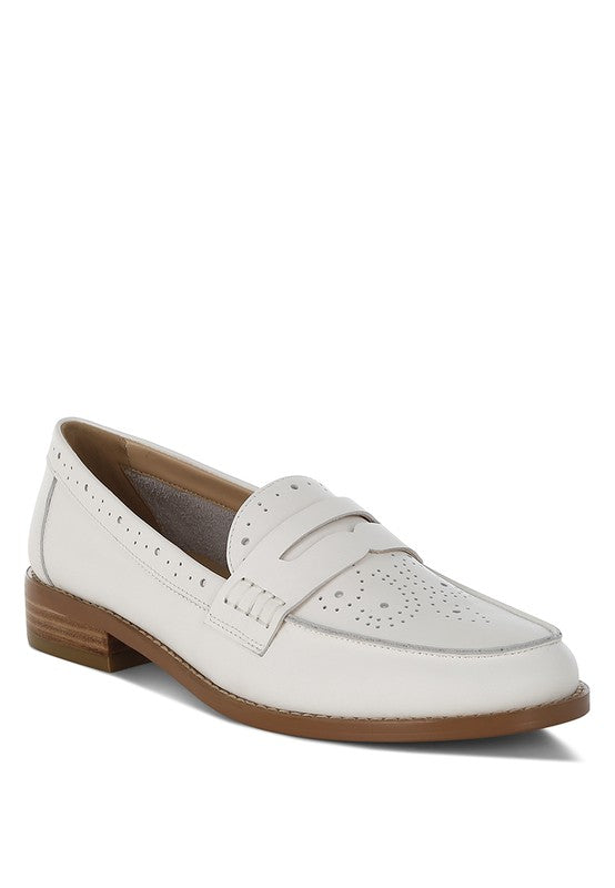 Clotilda Perforated Low Heel Loafers-Rag Company-Off White-US-5 / UK-3 / EU-36-[option4]-[option5]-[option6]-[option7]-[option8]-Shop-Boutique-Clothing-for-Women-Online