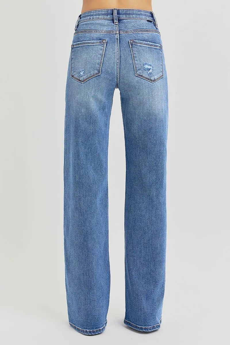 RISEN Tummy Control Elastic Band High Rise Wide Jeans-Trendsi-[option4]-[option5]-[option6]-[option7]-[option8]-Shop-Boutique-Clothing-for-Women-Online