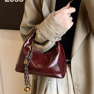 Leather Crossbody Bag with Charm-handbag-Trendsi-Deep Red-One Size-[option4]-[option5]-[option6]-[option7]-[option8]-Shop-Boutique-Clothing-for-Women-Online