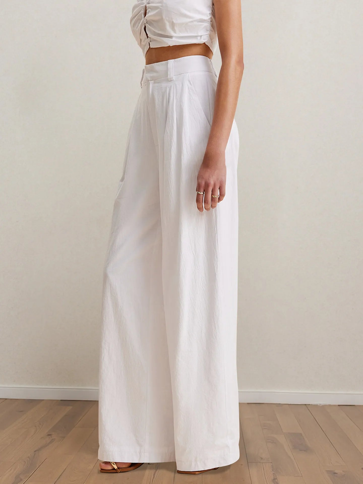 Strapless Peplum Top and Wide Leg Pants Set-Sets-Trendsi-[option4]-[option5]-[option6]-[option7]-[option8]-Shop-Boutique-Clothing-for-Women-Online