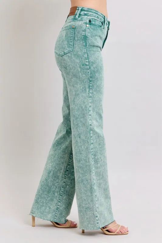Judy Blue High Waist Garment Dyed Raw Hem Dad Jeans-Trendsi-[option4]-[option5]-[option6]-[option7]-[option8]-Shop-Boutique-Clothing-for-Women-Online