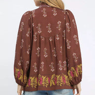 Umgee Floral Boho Peasant Blouse-Blouses-Trendsi-[option4]-[option5]-[option6]-[option7]-[option8]-Shop-Boutique-Clothing-for-Women-Online