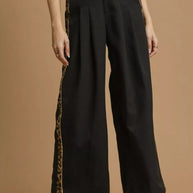 Umgee Front Pleated Wide-Leg Pants with Contrast Trim-Pants-Trendsi-Black-S-[option4]-[option5]-[option6]-[option7]-[option8]-Shop-Boutique-Clothing-for-Women-Online