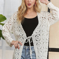 ADORA Long Sleeves Crochet Elastic Cardigan-Cardigans-Trendsi-[option4]-[option5]-[option6]-[option7]-[option8]-Shop-Boutique-Clothing-for-Women-Online